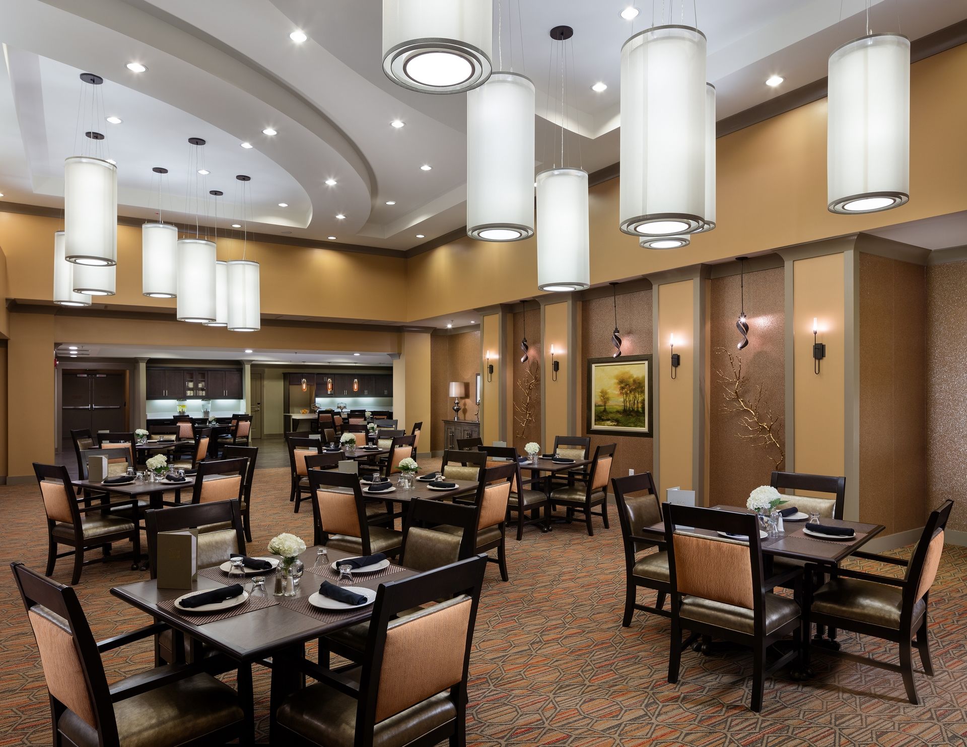 Thrive Athens Memory Care Dining Room Dementia Assisted Living THW senior living architects