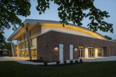 Rife Center Mechanicsburg Pennsylvania exterior night shot THW senior living architects